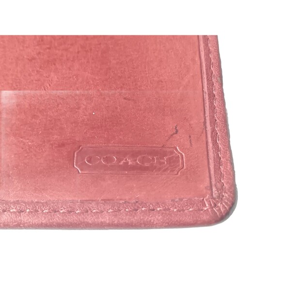 Vintage Coach Distressed Leather Wallet Maroon Red Boho Clutch Purse - Picture 7 of 9